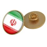 spilla rotonda con bandiera iraniana